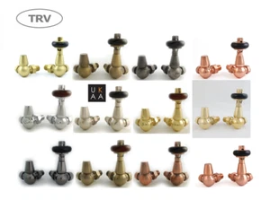 Faringdon Style Corner Thermostatic Radiator Valves - Trv & Lockshield Set - Picture 1 of 122