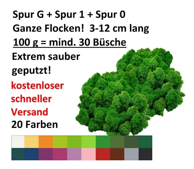 Muwse ohne Dreck ca 30 Büsche Bäume Hecken Rentier- Islandmoos Spur 1/G/0 - 100g - Bild 1 von 3