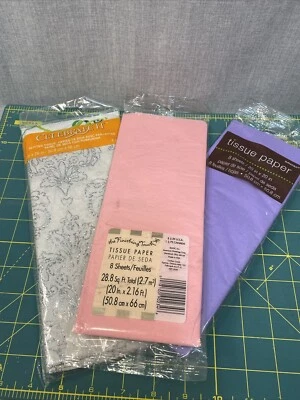 Tissue Paper 3 Packs - Pink, Purple And White Glitter - Image 1 of 4