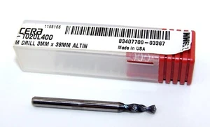 226-1020L400 Kyocera 2,59 mm Hartmetallbohrer 2 Flöten AlTiN beschichtet 0,1020 Zoll Durchmesser - Bild 1 von 3