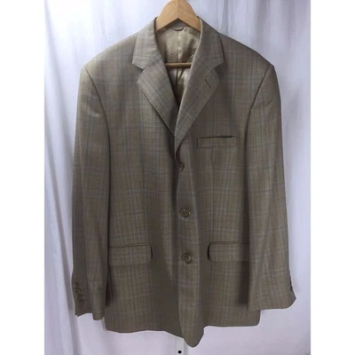 Chaqueta Blazer Giovanni by Dominico Vacca A MEDIDA Para Hombre Lana 3 Btn Tostado Cuadros 46L Foto 1 de 4
