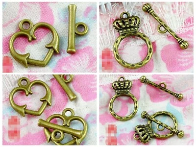 25 Sets Bronze Tone Toggle Clasps Hook Connectors Jewelry Bracelet Making - Image 1 of 4