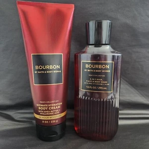 NEW BOURBON Bath & Body Works Men's Body Lotion Cream & Shower Gel 3in1 2pc - Picture 1 of 5