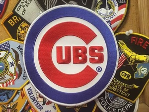 Chicago Cubs parche emblema camiseta con logotipo de casa MLB talla 7" plancha o cosida en 7 pulgadas - Imagen 1 de 9
