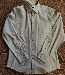 Versace Collection Men Trend Fit L/S Gray Geometric Button Up Dress Shirt SZ 41 - Picture 1 of 7