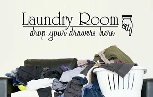 Calcomanía de vinilo para decoración del hogar 10" x 37" para lavadero - Imagen 1 de 1