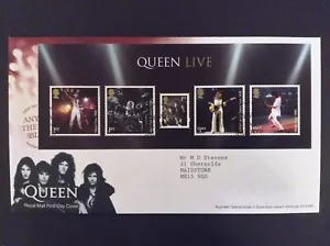GB QEII 2020 Queen M/Hoja en dirección tipográfica cubierta del primer día - Knebworth envío directo - Imagen 1 de 1