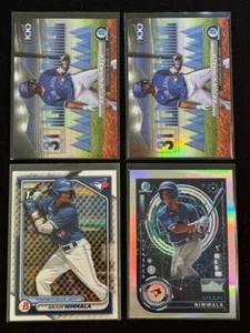 Bowman Chrome 2024 - Lote de (4) Top 100 refractor +, Arjun Nimmala (RC) Toronto - Imagen 1 de 4