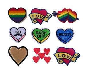 HEART Embroidered patches sew iron on Patch transfer clothes crafts applique - Picture 1 of 16