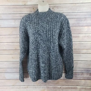 Topshop NWT XS Sweater Gray Crewneck Cable Knit Pullover Mock Neck Marled SW7 - Picture 1 of 7