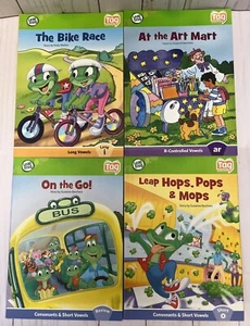 Lot 4 Leapfrog Tag Reader Learn to Read Paperback Books Vowels Consonants - Imagen 1 de 5