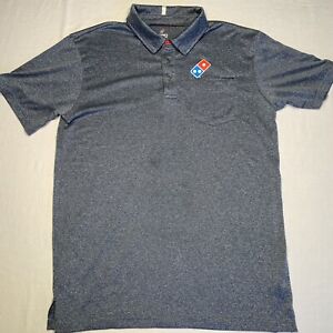 Dominos Gear Pizza Employee Work Uniform Polo Shirt Mens Size Medium Grey Top