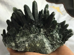1729g New Rare NATURAL skeletal Elestial Green QUARTZ Crystal Cluster Specimen - Picture 1 of 8