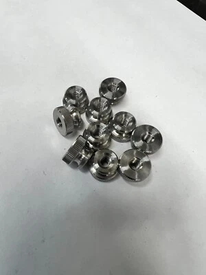 SPERRY AUTOMATICS CO Knurled Thumb Nut Stainless Steel 10-32 Thread 11/32 length - 10 Pieces 7215