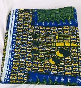 NWOT, AFRICAN WAX PRINT FABRIC 6 YRDS PC. - Picture 1 of 8