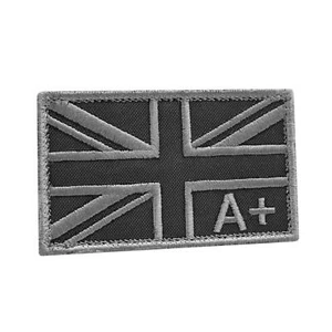 APOS blood type union jack a+ flag 2x3 25 subdued UK tactical patch - Picture 1 of 2