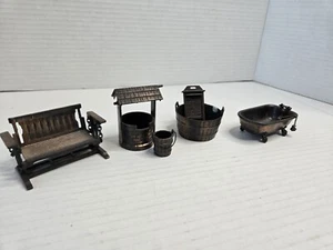 Vintage Durham Industries Metall Puppenhaus Miniatur Möbel Waschwanne Bad Brunnen - Bild 1 von 16