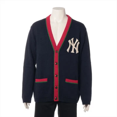 Gucci x New York Yankees Wool Cardigan M Men's Navy Blue  543530 - Image 1 of 4
