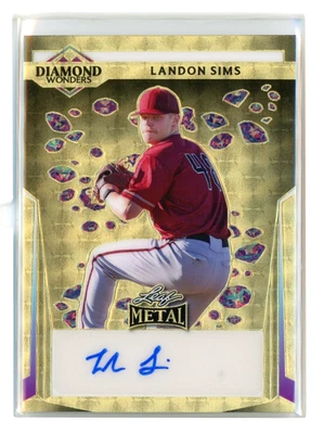 2023 Leaf Metal Baseball Landon Sims Super Prismatic Gold Autograph - 1/1 - Image 1 of 2