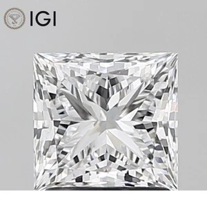 lab grown diamond IGI certified 2.05 Ct Princess shape cvd Diamond E color VVS2 - Picture 1 of 14