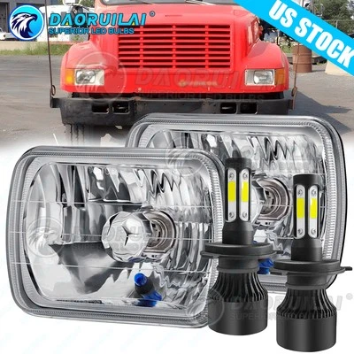 Faro LED DRL para International Harvester 9900 9200 9400i 4700 4800 7x6 pulgadas Foto 1 de 4