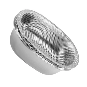  1 Set Stainless Steel Strainer & Colander: Rice Washer Bowl With Drain Basket - - Picture 1 of 12