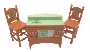 Lote de sillas de bar vintage Fisher Price Loving Family casa de muñecas isla de cocina verde - Imagen 1 de 7
