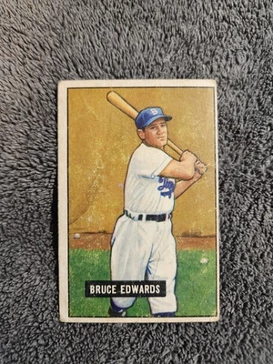 1951 年 Bowman #116 Bruce Edwards 布鲁克林道奇队 状况极佳 * WNYHobby* — 第 1/2 张图片