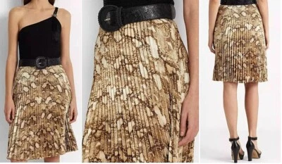 Saia Charmeuse Plissada Feminina Ralph Lauren 8 10 - Imagem 1 de 3