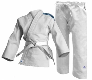ADIDAS CLUB JUDO GI 350g Uniform White Adult Gi WITH FREE WHITE BELT  - Picture 1 of 2