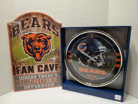 Chicago Bears clock & sign wall decor Cover