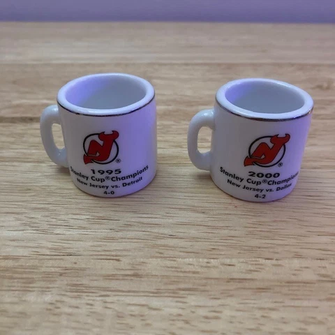 LOT OF 2 ('95, '00) NEW JERSEY DEVILS Stanley Cup Champions Mini Mugs Cover