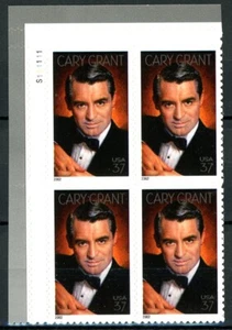 CARY GRANT Plate Block 4 Pl S111111 MNH Scott's 3692 All Positions Available - Picture 1 of 2