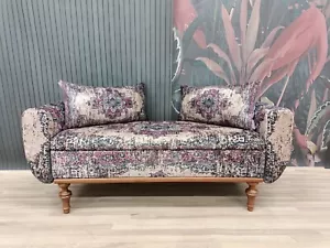 Footboard Upholstered Bench with Storage Boho Style Decorative Backless Sofa - Picture 1 of 8