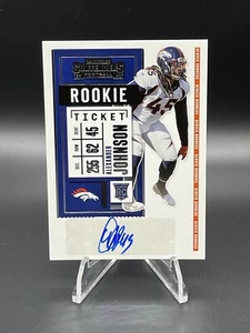 2020 Contenders Rookie Ticket Auto Alexander Johnson #242 RC Denver Broncos - Picture 1 of 2