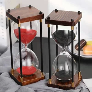 Large Sand Timer, Hourglass Timer 60 Minutes,Vintage Wooden Hour Glass Timer,... - Picture 1 of 12