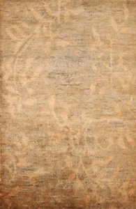 Transitional Nature Print Moroccan Area Rug 6'x8' Jute Hand-knotted Carpet - Picture 1 of 12