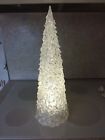 Beautiful 22" White and Silver Color Changing Light Up Resin Christmas Tree
