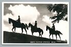 Horse Back Riding Silhouettes Rppc White Sulphur Springs Wv Vintage Photo 1956