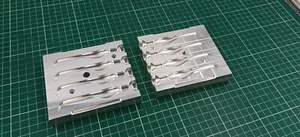 Four cavity CNC machined aluminum mold for 3" twitching shad lure production - Picture 1 of 10