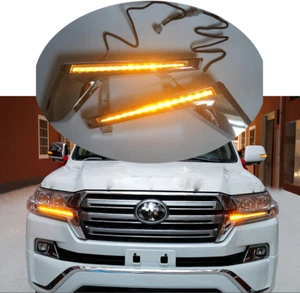 2Pcs Front LED Daytime running light Fit For Toyota Land Cruiser LC200 2016-2019 - Foto 1 di 13