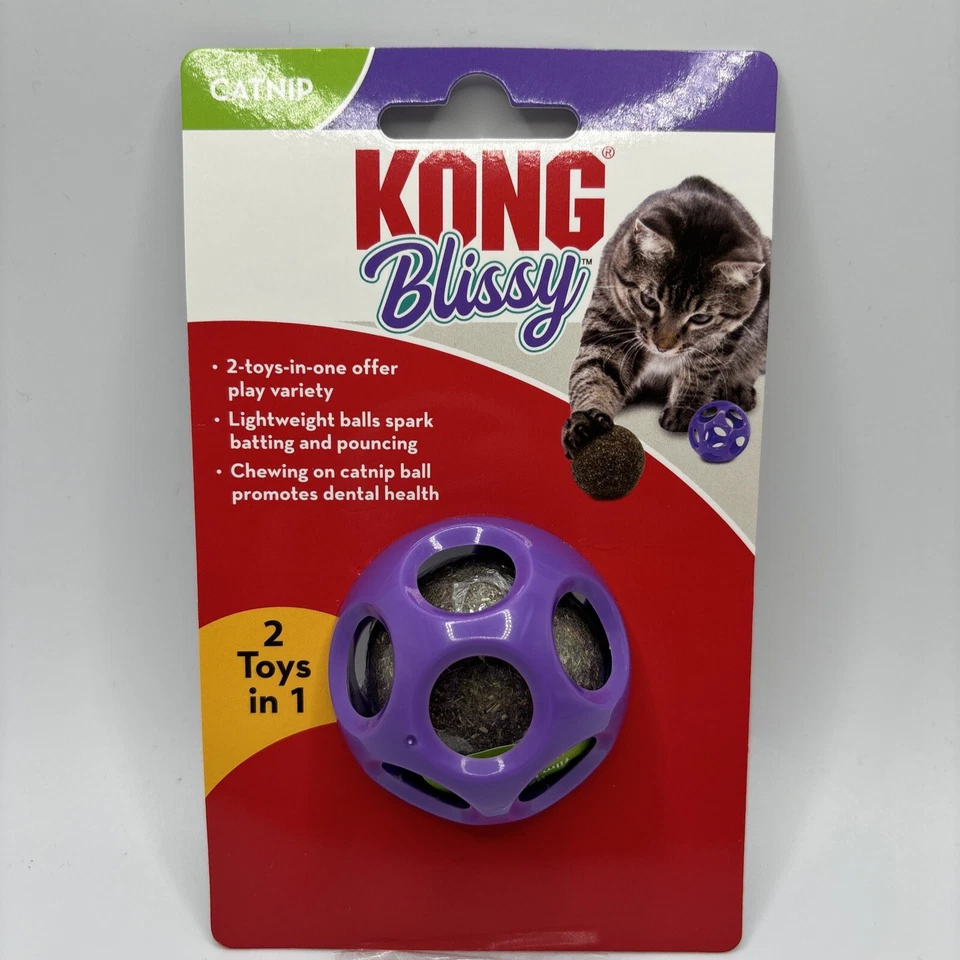 Kong Blissy Moon Ball 2 in 1 Batting Chasing Pouncing  Catnip Cat Toy - Image 1 of 2