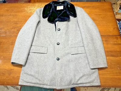 Abrigo Fox Knapp Lana Imitación Piel Guisante Gris Talla 42 Hecho en EE. UU. Chaqueta de Invierno Foto 1 de 4