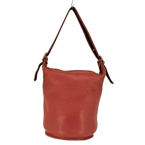 Vintage Coach 9085 USA Made Red Leather Bucket Duffle Shoulder Bag Purse Used - Picture 1 of 6