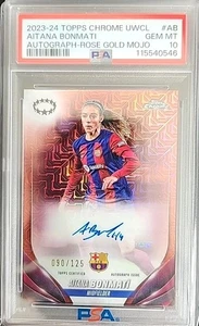 Aitana Bonmati 2023-24 Topps Chrome Women's Rose Gold Mojo Auto #090/125 PSA 10 - Picture 1 of 2
