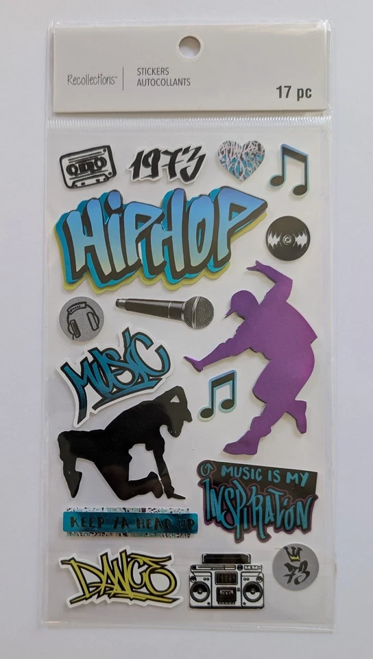 Hip Hop Music & Dance Themed Scrapbooking Stickers by Recollections  Foto 1 de 1