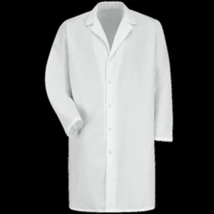 Red Kap KP38WH Lab Coat, Long Sleeve, Snap Closure 80/20 Blend (1pc) Large - Picture 1 of 5