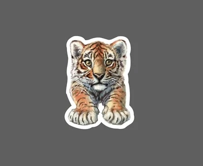 Baby Tiger Sticker Cub Cute Waterproof Animal Cat Wildlife Gift NEW - Image 1 of 3