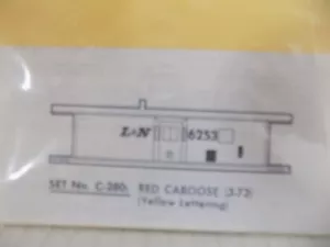 CABOOSE CAR DECALS HO SCALE FOR: LN RR. BY MILLER ADV. - Picture 1 of 4