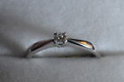 Brand New 9ct white gold cubic zirconia solitaire ring engagement M sale